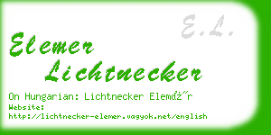 elemer lichtnecker business card